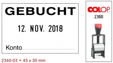 GEBUCHT-Stempel