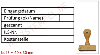 Buchungsstempel Holz 18